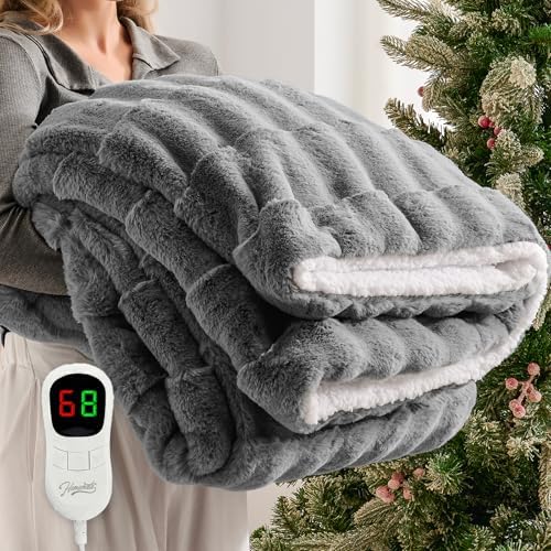 Homemate Heated Electric Throw Blanket 50"x60" Faux Fur Heating Blankets