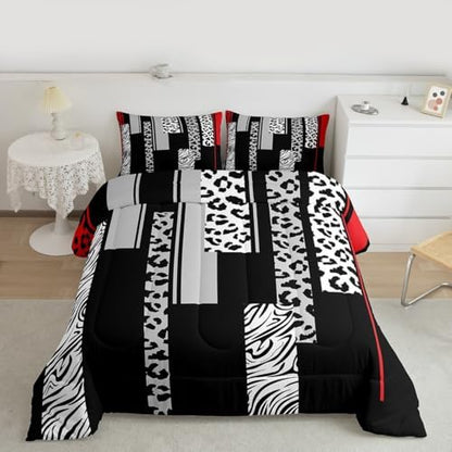 Feelyou Animal Print Ombre Leopard Comforter Set Full Size Kids Boys Girls