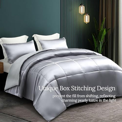Whale Flotilla 3-Piece Reversible Silky Soft Breathable Queen Comforter Set