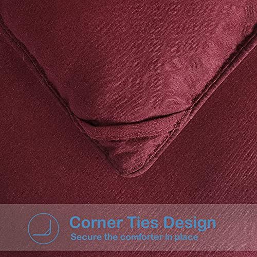 EASELAND King Size Down Alternative Comforter, Burgundy, 90x102 Inches