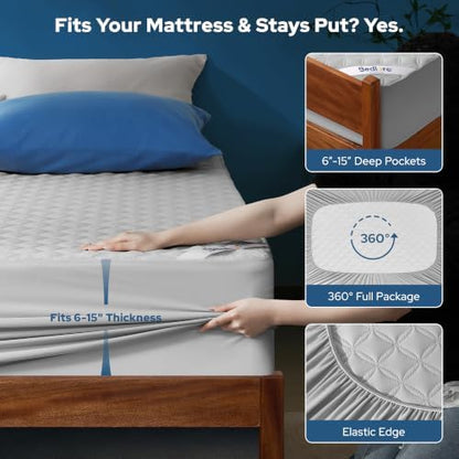 BEDLORE Waterproof Twin XL Mattress Protector, Deep Pocket, College Dorm