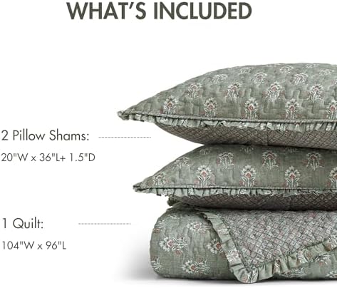 Madison Park Vintage Floral Quilt Set, 3PC King/Cal King Reversible Bed Set