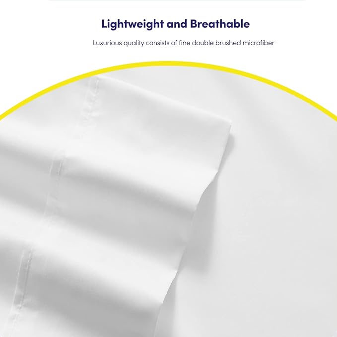 Queen Sheets White - 6 Piece 1500 Supreme Collection Fine Brushed Microfiber Deep Pocket Queen Sheet Set Bedding - 2 Extra Pillow Cases, Great Value, Queen, White (Pack of 5)