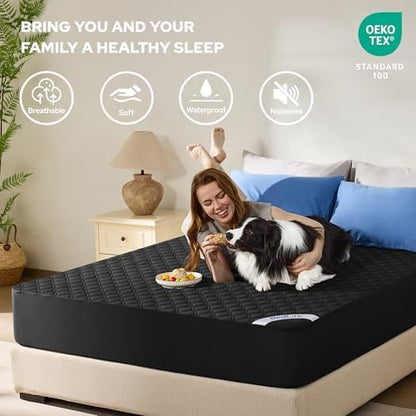 BEDLORE Waterproof Queen Size Mattress Protector, Deep Pocket Fit, Washable
