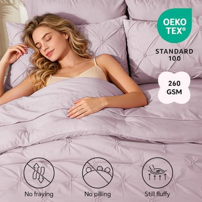 BEDELITE Full Comforter Set Light Purple,Lightweight & Soft Comforter