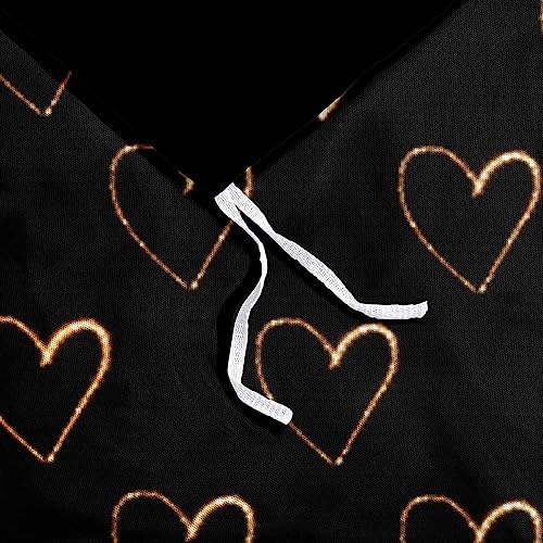 Queen Size Golden Hearts Duvet Cover with Pillowcases Gold Glitter Bed Set Black Bedding Comforter Cover for Gilrs Bedroom