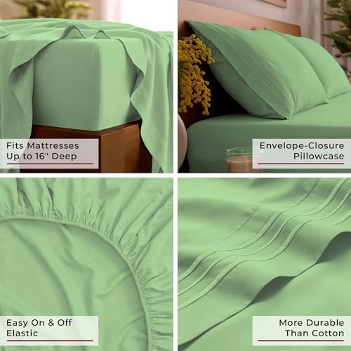 Mellanni Iconic 3-Piece, Ultra Soft Sheet Set (Twin, Pistachio)