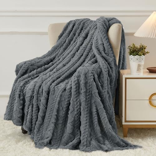 Aganear Fleece Throw Blanket for Couch Sofar 50"x60" Grey