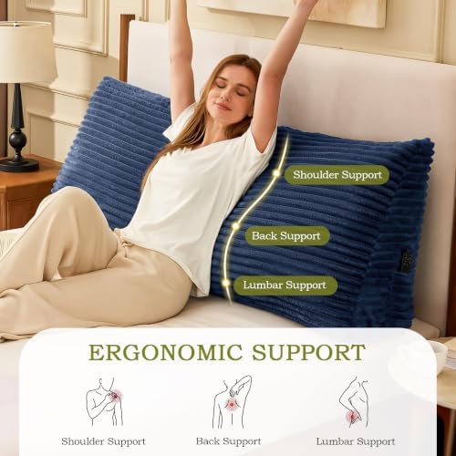 Headboard Pillow Twin, Headboard Wedge Pillow, Navy Blue