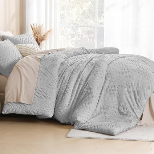 Litanika Full Size Comforter Set, 3 Pieces Tufted Boho Bedding Set