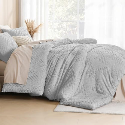Litanika Full Size Comforter Set, 3 Pieces Tufted Boho Bedding Set