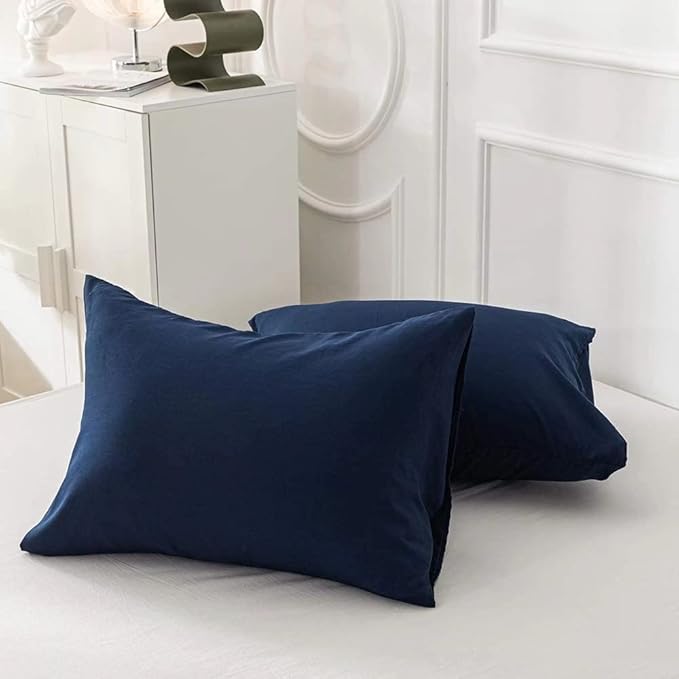 Houseri Navy Blue Comforter Set - Full Size - Ideal for Teen Boys & Girls - Classic Navy Blue Bed Bedding Set - Perfect for Dorm Comforters