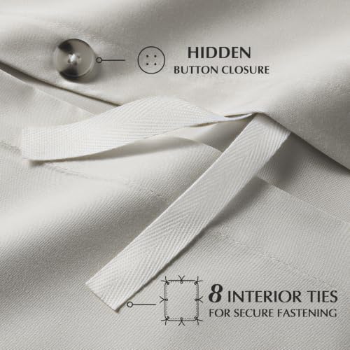 EverGrace 100% Rayon from Bamboo Duvet Cover Set, Queen Size, Frost Gray