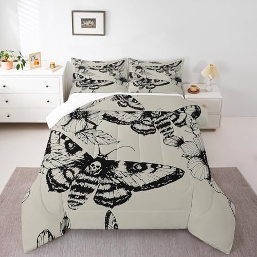 Feelyou Gothic Skull Bedding Set King Size for Kids Teens Adults
