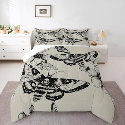 Feelyou Gothic Skull Bedding Set King Size for Kids Teens Adults