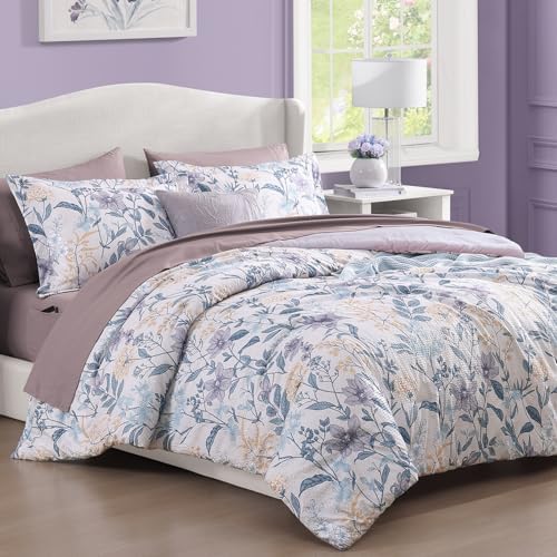 Full Size Comforter Sets - 7 Pieces Floral Bed in a Bag Full Bedding Set