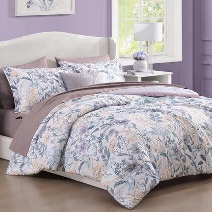 Full Size Comforter Sets - 7 Pieces Floral Bed in a Bag Full Bedding Set