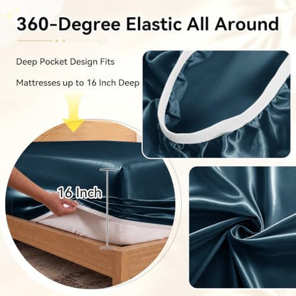 RUDONG M Split Top King Fitted Sheet Only for Adjustable Beds, Blue