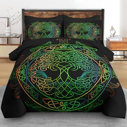 Pamnest King Comforter Set with Sheets, 7 Pieces Tree of Bedding