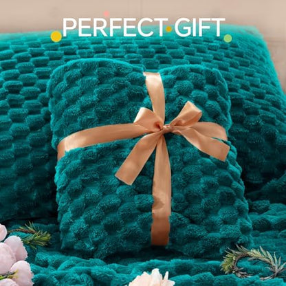 BEDELITE Fluffy Twin/Twin XL Comforter Set, Teal Bed Set 2 Pieces