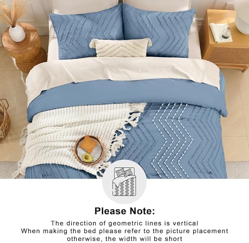 Andency Greyish Blue Oversized Super King Comforter Set 120x120 Extra Large