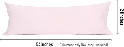 Sunflower Body Pillowcase 100% Cotton Long Pillow Cover/Case Envelope Closure 1 Pack, 20×54 inches Light Pink, Soft and Breathable