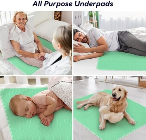 Fygrip 6 Pack 36” x 36” Extra Heavy Absorbency Washable Underpads Bed Pads