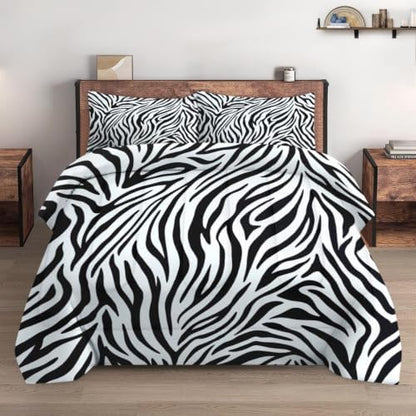 Pamnest Full Comforter Set, 3 Pieces Zebra Animal Bedding, All Season