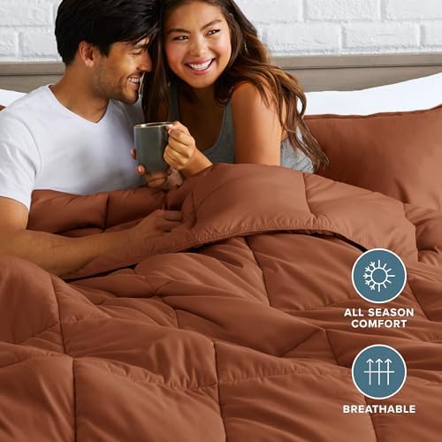 Bare Home Comforter Set - 1800 Ultra Soft (Oversized King, Terracotta)