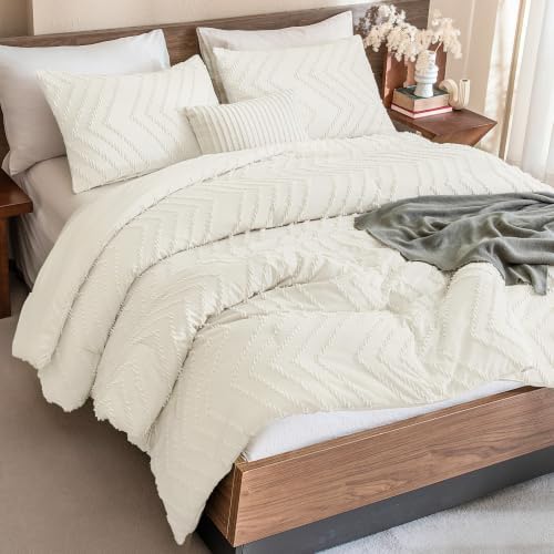 Andency Ivory Oversized King Comforter Set 120x98 Extra Large