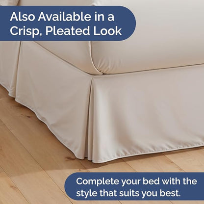 Bedskirt Twin Size Ruffle - 15 inch Drop Dust Ruffle Bed Skirt with Platform - Ultra-Soft, Easy Fit, Premium Hotel Quality - Wrinkle, Fade & Shrink Resistant - for Women, Men, Kids and Teens - White