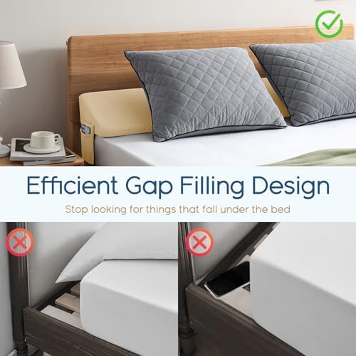 Homemate Full Size（54"x10"x6"） Bed Wedge Pillow for Headboard - Upgraded Bed Gap Filler Full Between Mattress and Headboard - Pillow Wedge for headboard Gap - Khaki