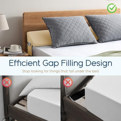 Homemate Full Size（54"x10"x6"） Bed Wedge Pillow for Headboard - Upgraded Bed Gap Filler Full Between Mattress and Headboard - Pillow Wedge for headboard Gap - Khaki