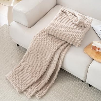 90x90 Inch Brown Queen Large Blanket - Soft & Fluffy Fleece, Neutral Tan Color, Cute & Aesthetic, Perfect for Sofa, Couch, Bed, Living Room & Bedroom, All-Season Use, Plush & Cozy Decorative Blanket