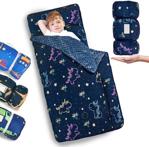 Primlect Toddler Nap Mat with Pillow, Thickened Extra Large Sleeping Bag