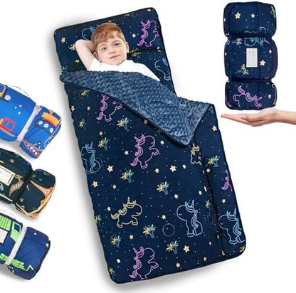 Primlect Toddler Nap Mat with Pillow, Thickened Extra Large Sleeping Bag