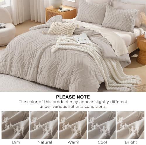 Andency Linen Oversized Queen Comforter Set, 3 Pieces Bedding Set
