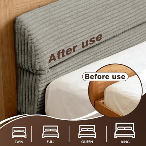 Wedge Shaped Pillow headboard Suitable for Bed Seams, Foldable Bed Wedge Pillow, Bed Gap Filler King Size Fill The Gap (0-12"), Mattress Gap Filler Long Pillow Between Headboard(Grey, 60")