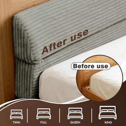 Wedge Shaped Pillow headboard Suitable for Bed Seams, Foldable Bed Wedge Pillow, Bed Gap Filler King Size Fill The Gap (0-12"), Mattress Gap Filler Long Pillow Between Headboard(Grey, 60")