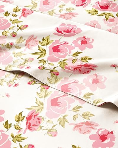 Cal King 4 Piece Floral Sheet Set - Soft, Breathable & Cooling - Bloom