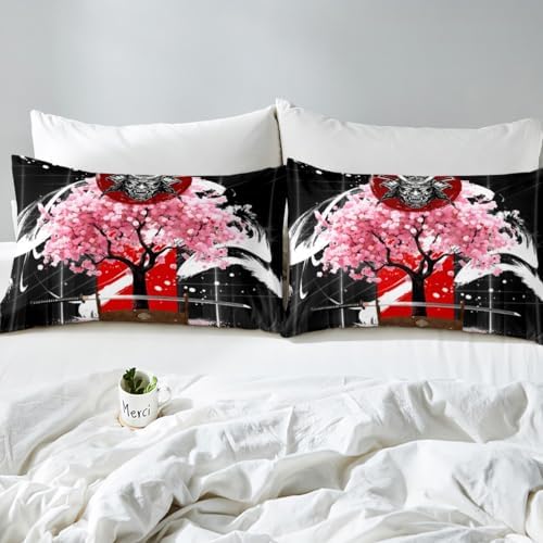 Feelyou Cherry Blossoms Duvet Cover Twin Size Boys Girls Teens