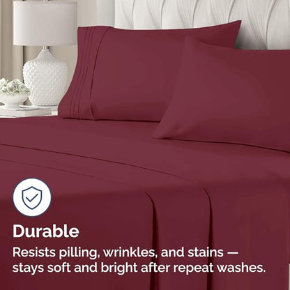 Queen Pillow Cases Set of 2 - Ultra Soft Hotel Quality Pillowcase Covers - Comfy, Cozy & Wrinkle Free - Shrinkage, Stain & Fade Resistant - Machine Washable Pillow Protectors - 2 Piece Set - Burgundy