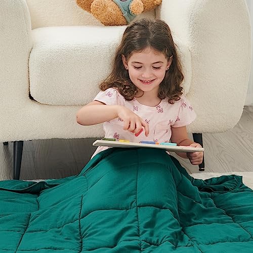 yescool Weighted Throw Blanket 5lbs, 36" x 48", Green