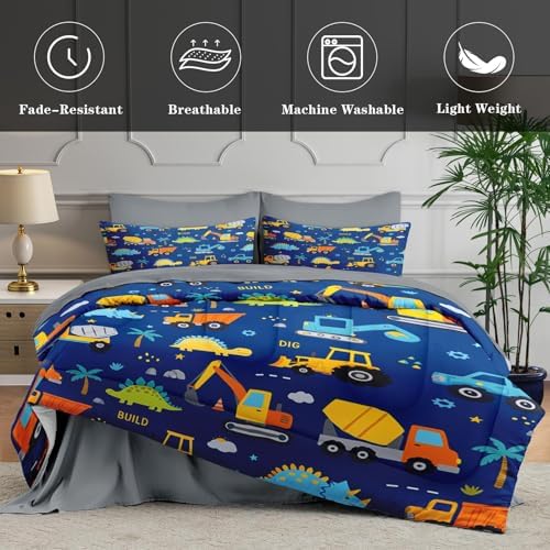 WeCozy 5 Pieces Twin Comforter Set for Boys - Dinosaur Bedding for Kids