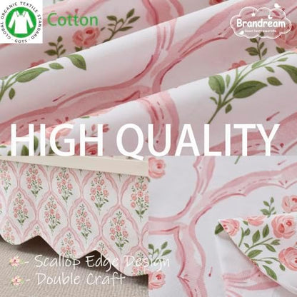 Brandream Scallop Edge Organic Cotton Crib Skirt Girls Toddler Bedskirt