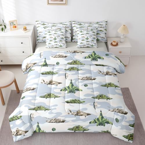 Feelyou Army Military 7 Piece Bedding Set for Kids