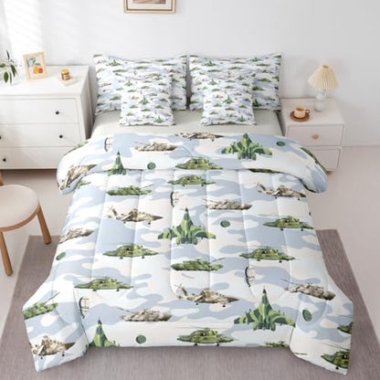 Feelyou Army Military 7 Piece Bedding Set for Kids