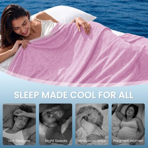 TOPCEE Cooling Blanket(60"x90"Twin Size)for Night Sweats Absorbs Heat to Keep Adults, Children Cool on Warm Nights, Q-Max 0.5 Cooling blankets for Hot Sleepers, Ultra-Cool Lightweight Blanket for Bed