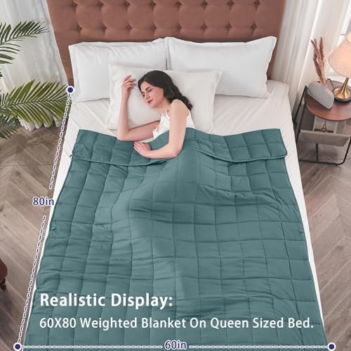 yescool King Size Weighted Blanket for Adults 25lbs, 88” x 104”, Teal