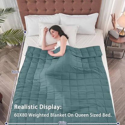 yescool King Size Weighted Blanket for Adults 25lbs, 88” x 104”, Teal